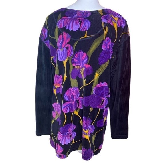 Carole Little Sport Tunic Iris Floral Size Small Fits Like a S-L Vintage - Picture 3 of 6